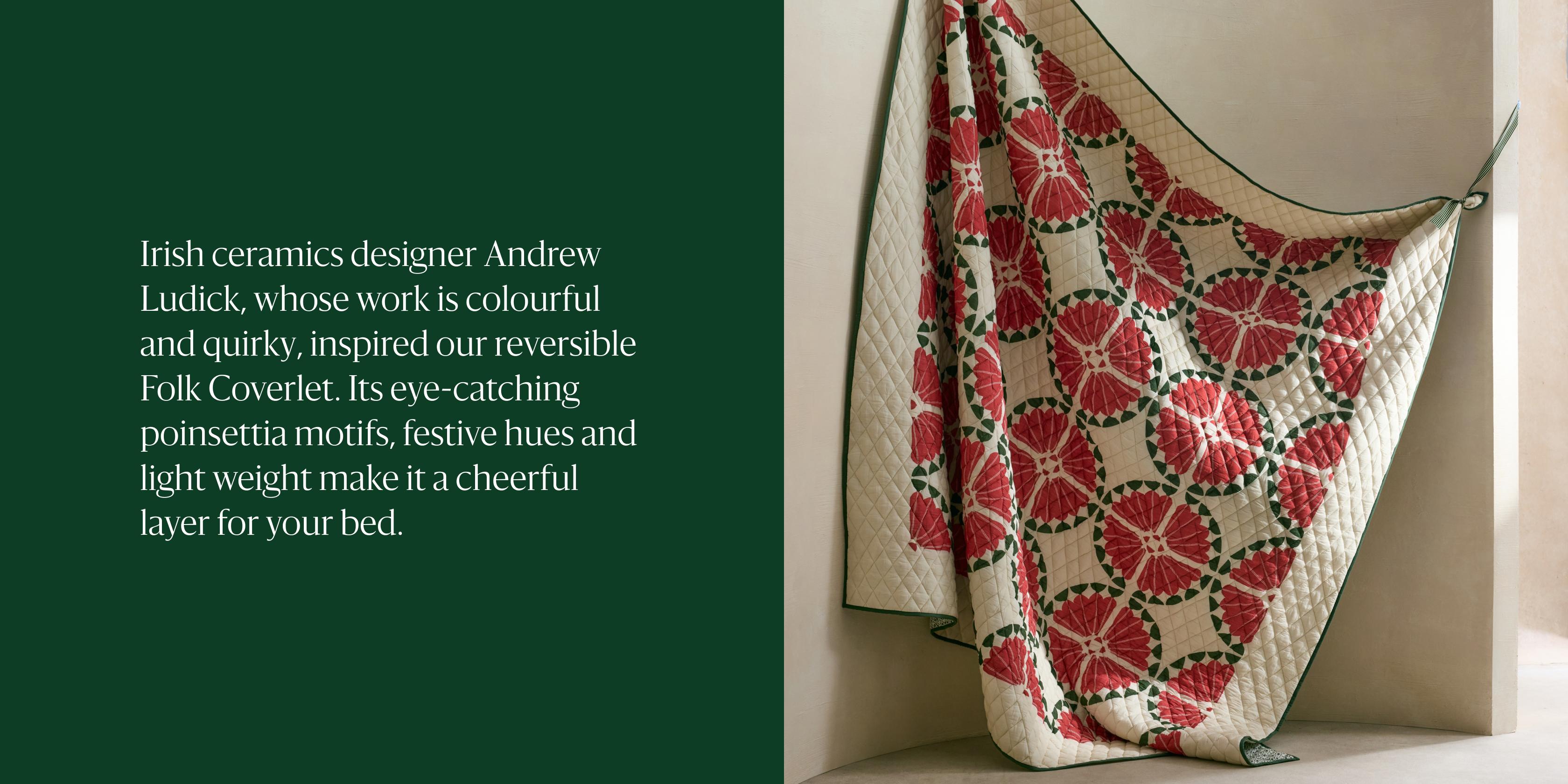 Andrew Ludick Folk Bedspread & Pillowcases